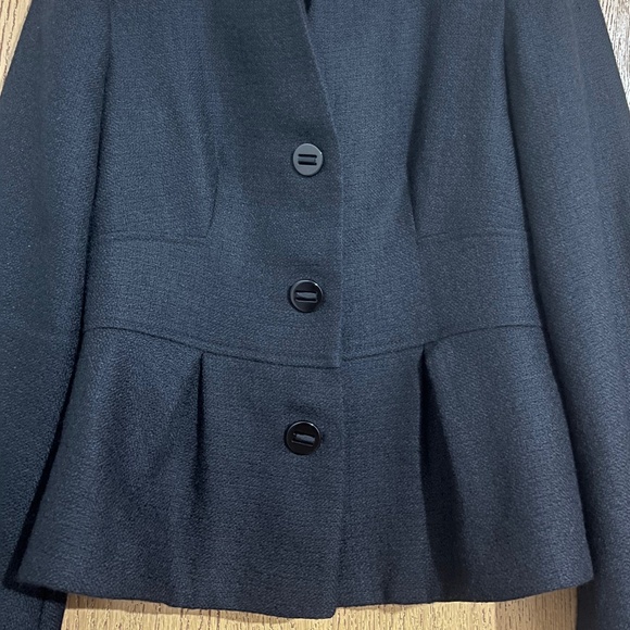 Magaschoni Black Peplum Wide Sleeve Blazer Jacket w/ a Bow in the Back Sz-XS-S - Picture 3 of 7